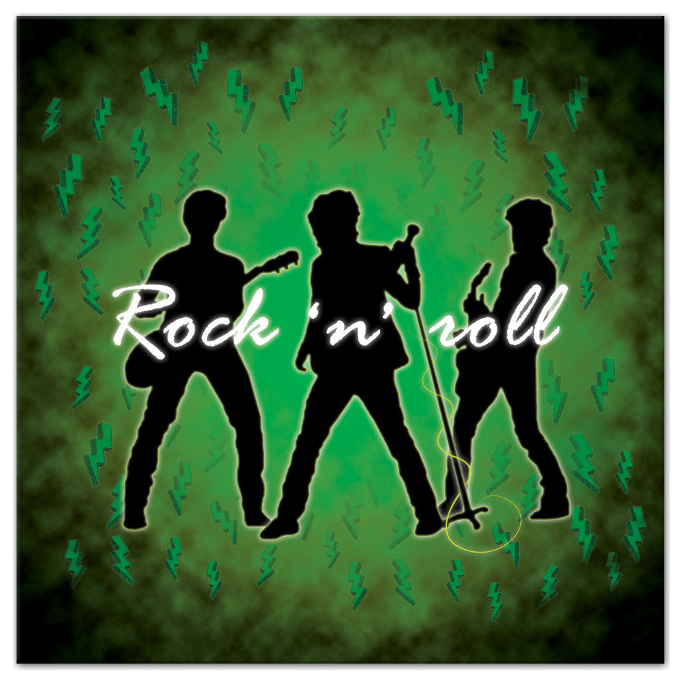 Rock n Rock Green 20x20 Canvas Wall Art