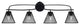 Cavella 4 Light Bath Bar, Matte Black Finish, 7" Matte Black Mesh Metal Shades