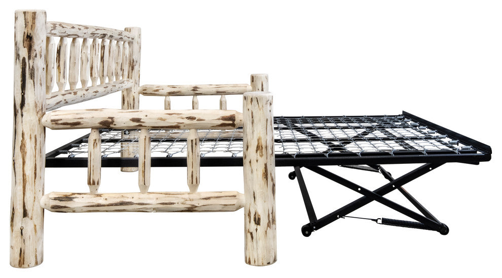 Montana Collection Day Bed With Pop Up Trundle Bed, Ready to Finish