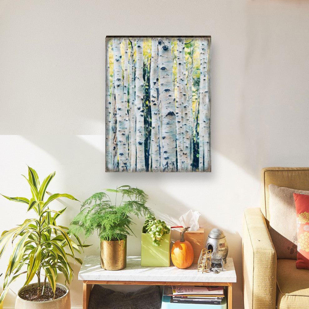 Birch Grove Art Wooden Wall Art, Oversized 48x36