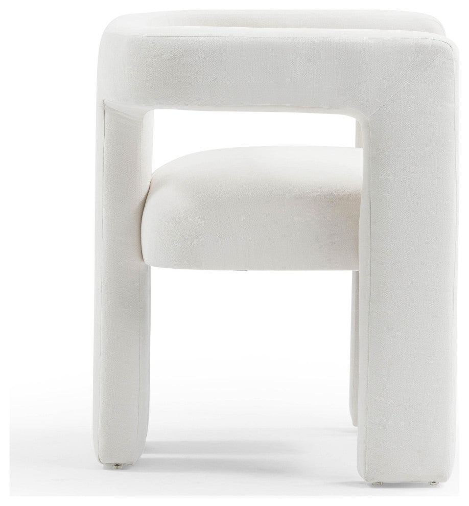 Sloane Bone White Upcycled Fabric Chair
