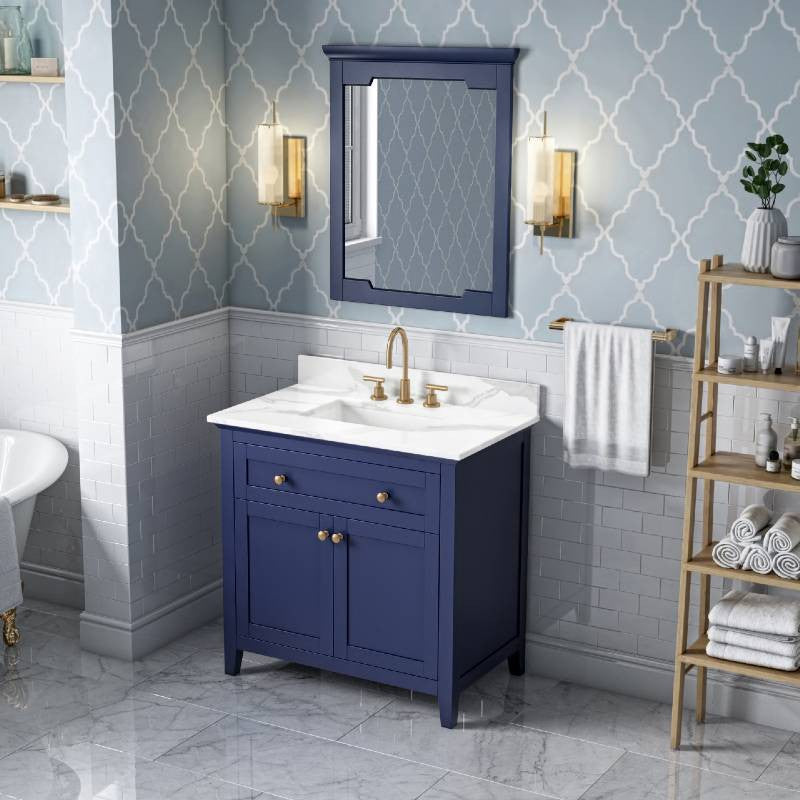 Chatham 36" Hale Blue Single Undermount Sink Vanity With Quartz Top
