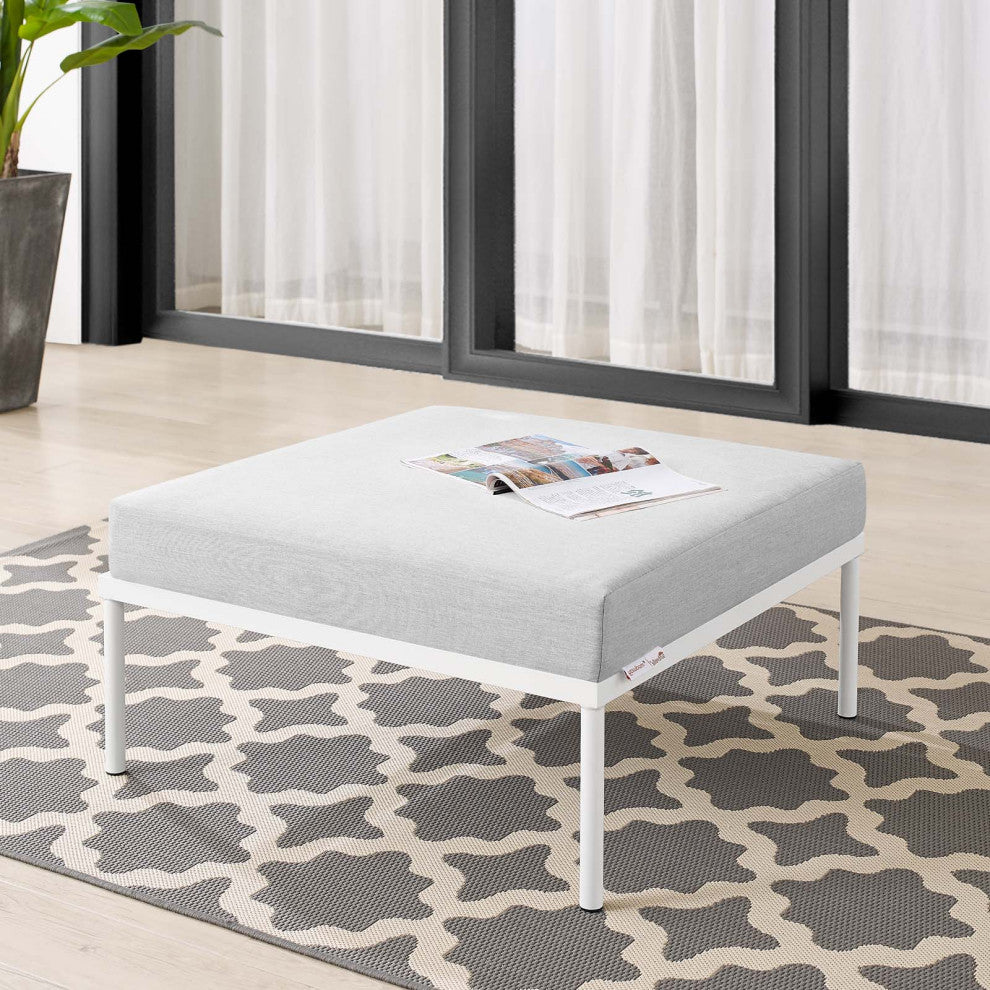 Lounge Chair Ottoman, Sunbrella, Aluminum, Metal, Gray, Modern, Outdoor