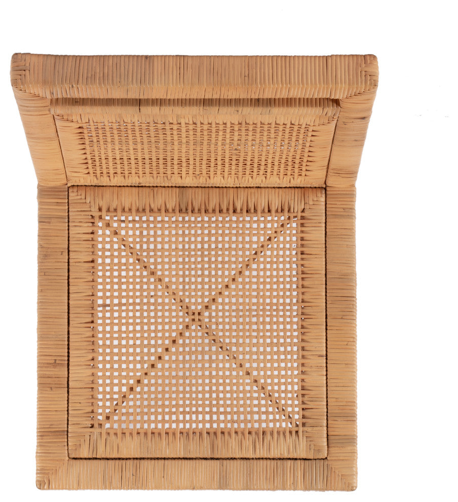 Brielle 24 in. Seat Height Rattan Woven Counter Stool With Back