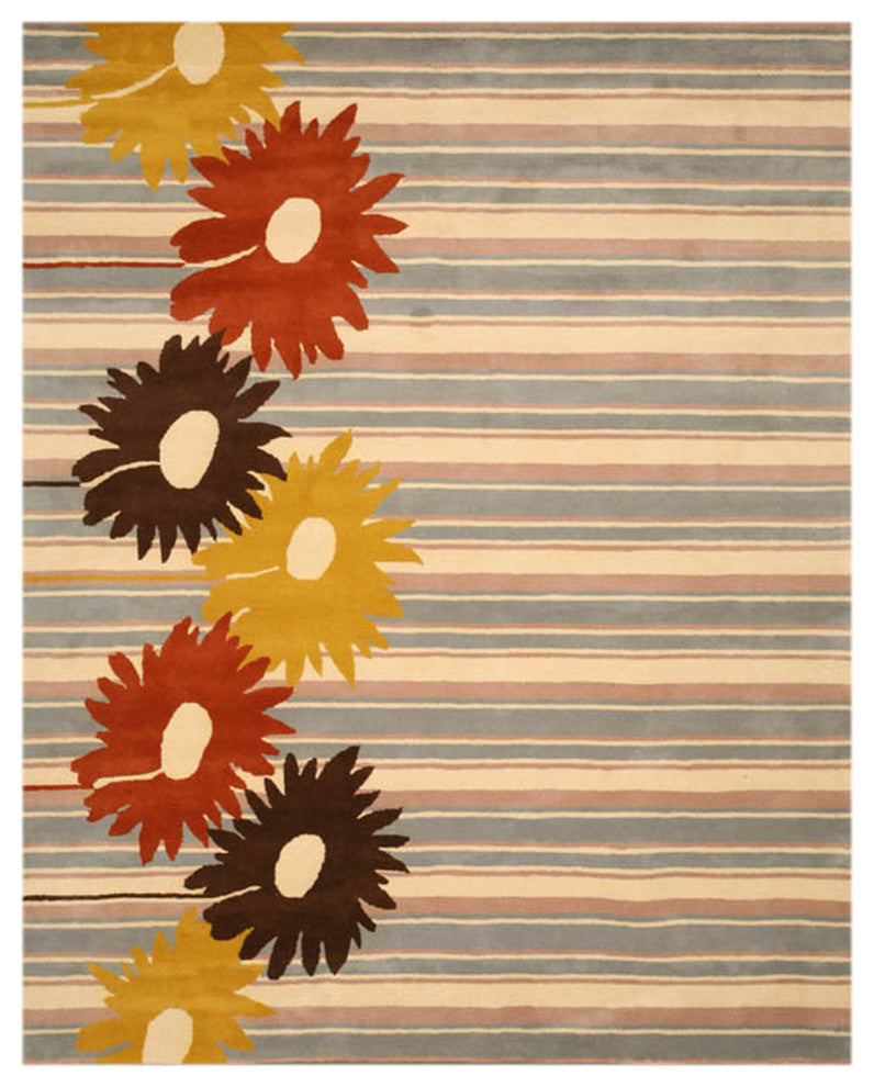 EORC Blue Hand-Tufted Wool Niki Rug, 7'9x9'9