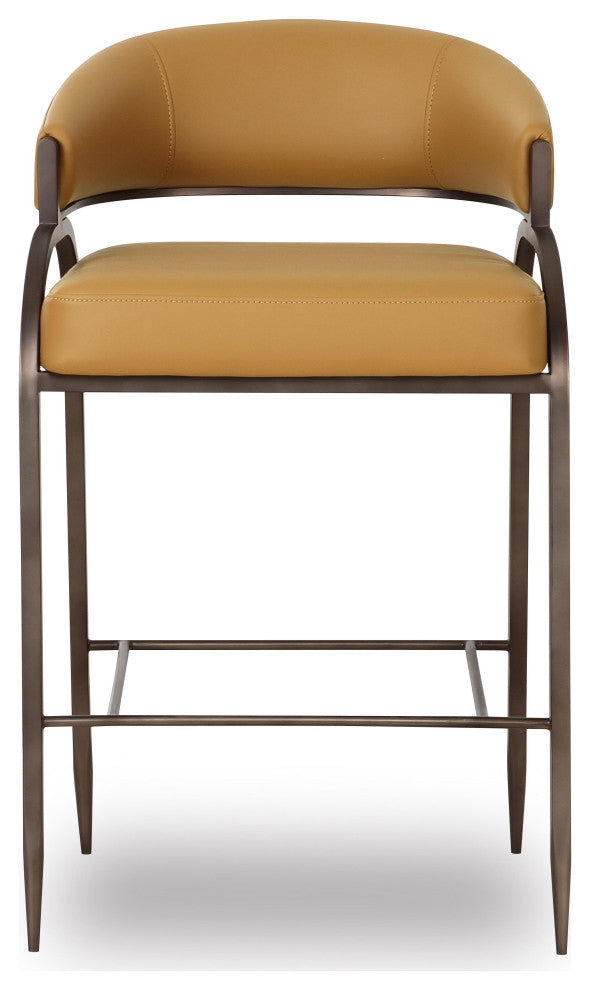 Tatum Tan Vegan Leather Counter Stool