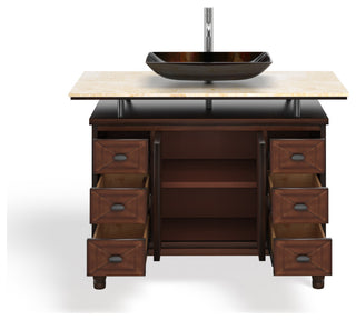 Woodard Bathroom Vanity, Single Sink, 48", Brown, Freestanding