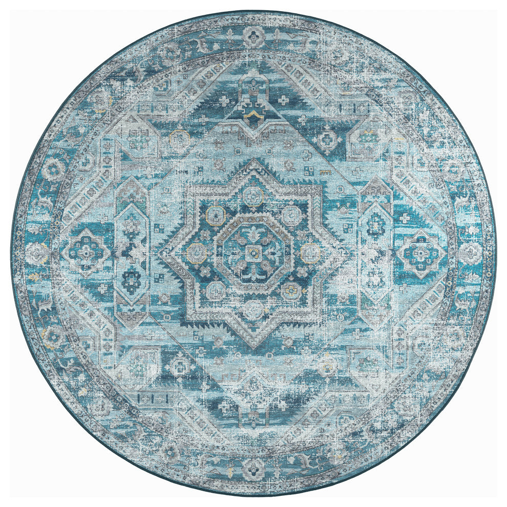Jericho JC5 Denim 8' x 8' Round Rug