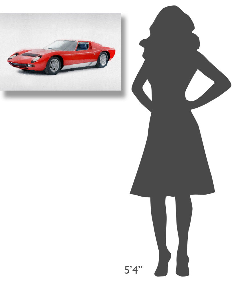 "1969 Lamborghini Miura P400 S Watercolor" Fine Art Print