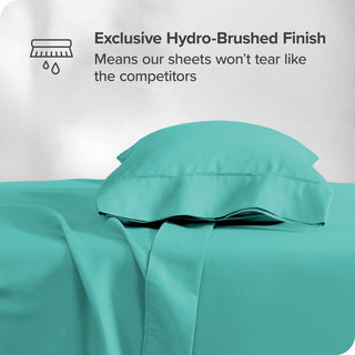 Bare Home 1800 Microfiber Sheet Set, Turquoise, Twin