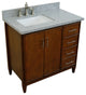 37" Single Vanity, Walnut Finish With Gray Granite