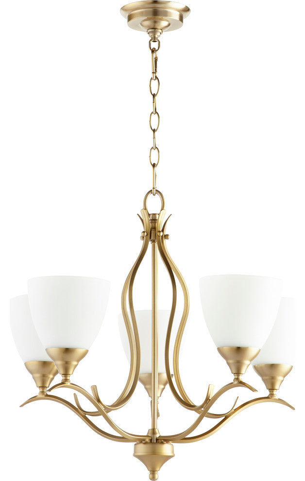Fall Flora 5-Light Chandelier, Aged Brass