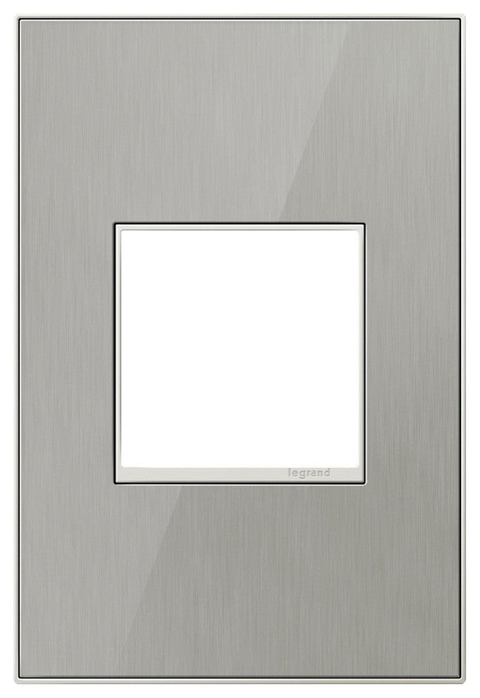 Adorne Real Metal 1-Gang Wall Plate, Brushed Stainless