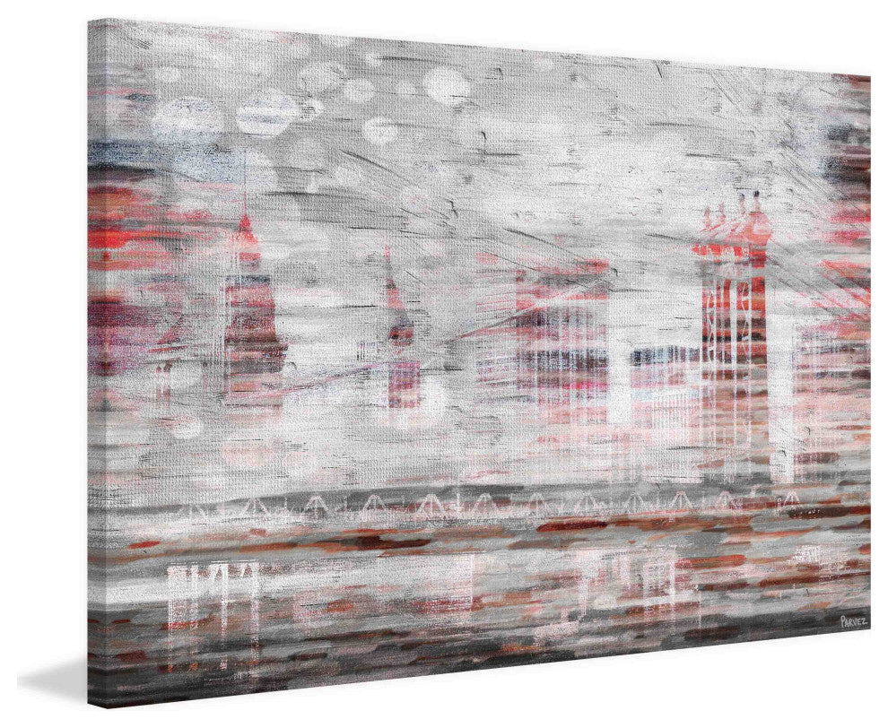 "NYC in Red" Print on Canvas, 60"x40"