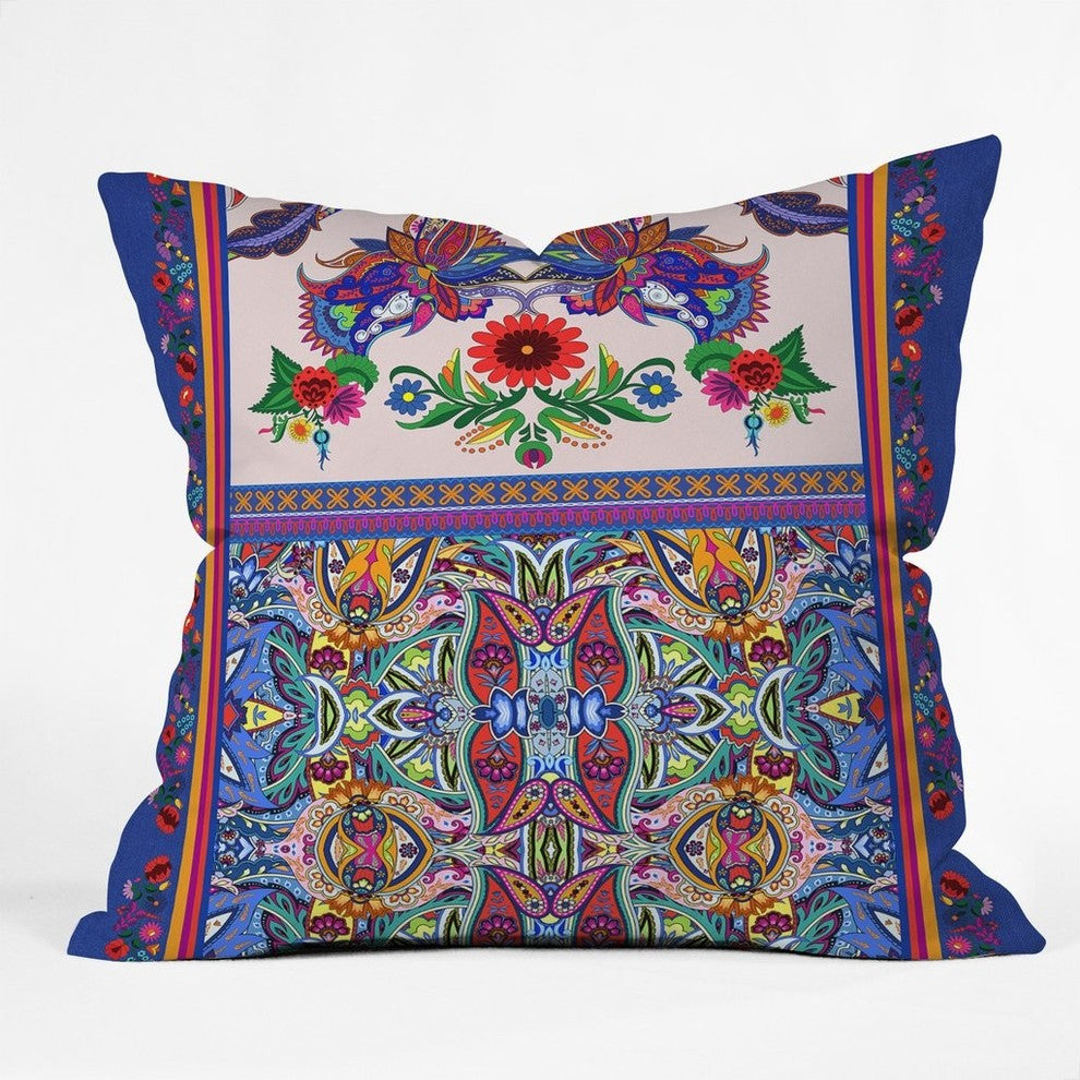 Juliana Curi Embroided Throw Pillow, 16"x16"