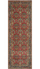 Fine Vintage Distressed Muhannad Red/Navy Runner, 3'4x9'7