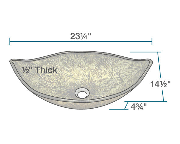 Foil Undertone Leaf Glass Vessel Sink, Green