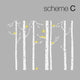 Birch Tree with Bird Wall Decals, Scheme C,Large