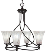 Capri 4-Light Chandelier, Dark Granite/Fluted Italian Ice