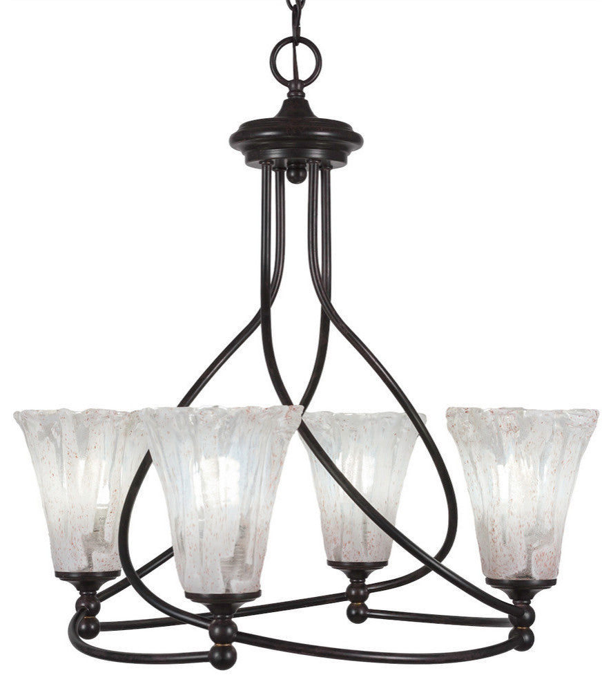 Capri 4-Light Chandelier, Dark Granite/Fluted Italian Ice