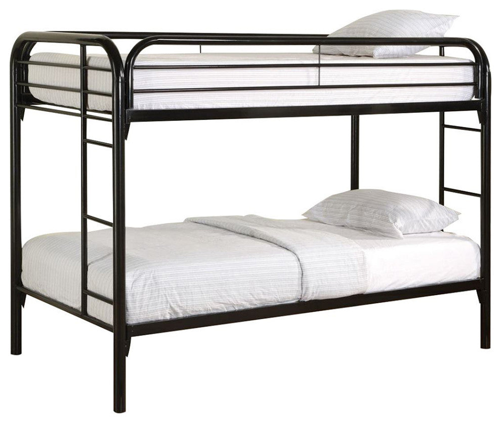 Twin Over Twin Bunk Bed, Black