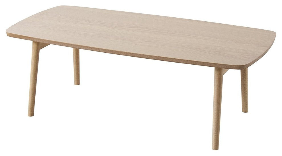 Wooden Folding Legs Coffee Center Table, Natural Oak