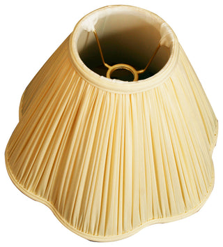 Royal Designs Bottom Scallop Gather Pleat Softback Lamp Shade, Eggshell