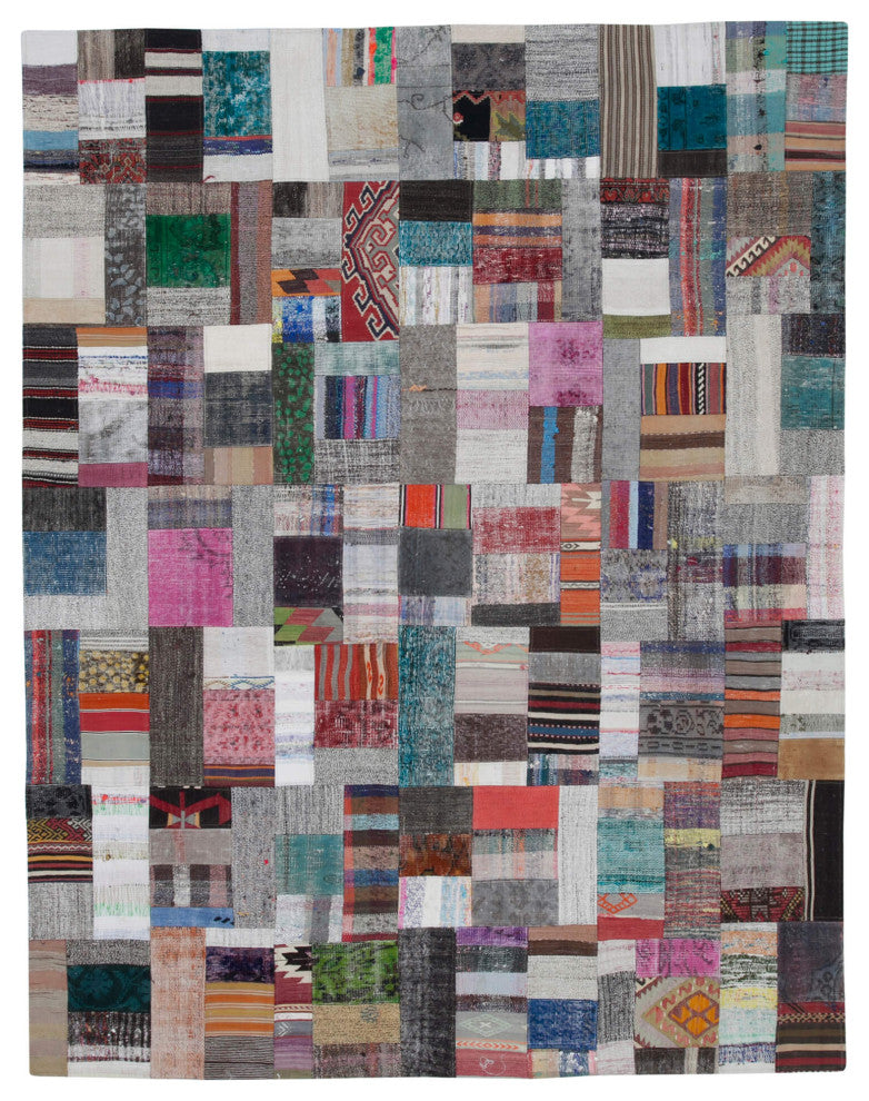 Rug N Carpet - Handmade Anatolian 7' 11'' x 10' 2'' Tribal Patchwork Kilim Rug