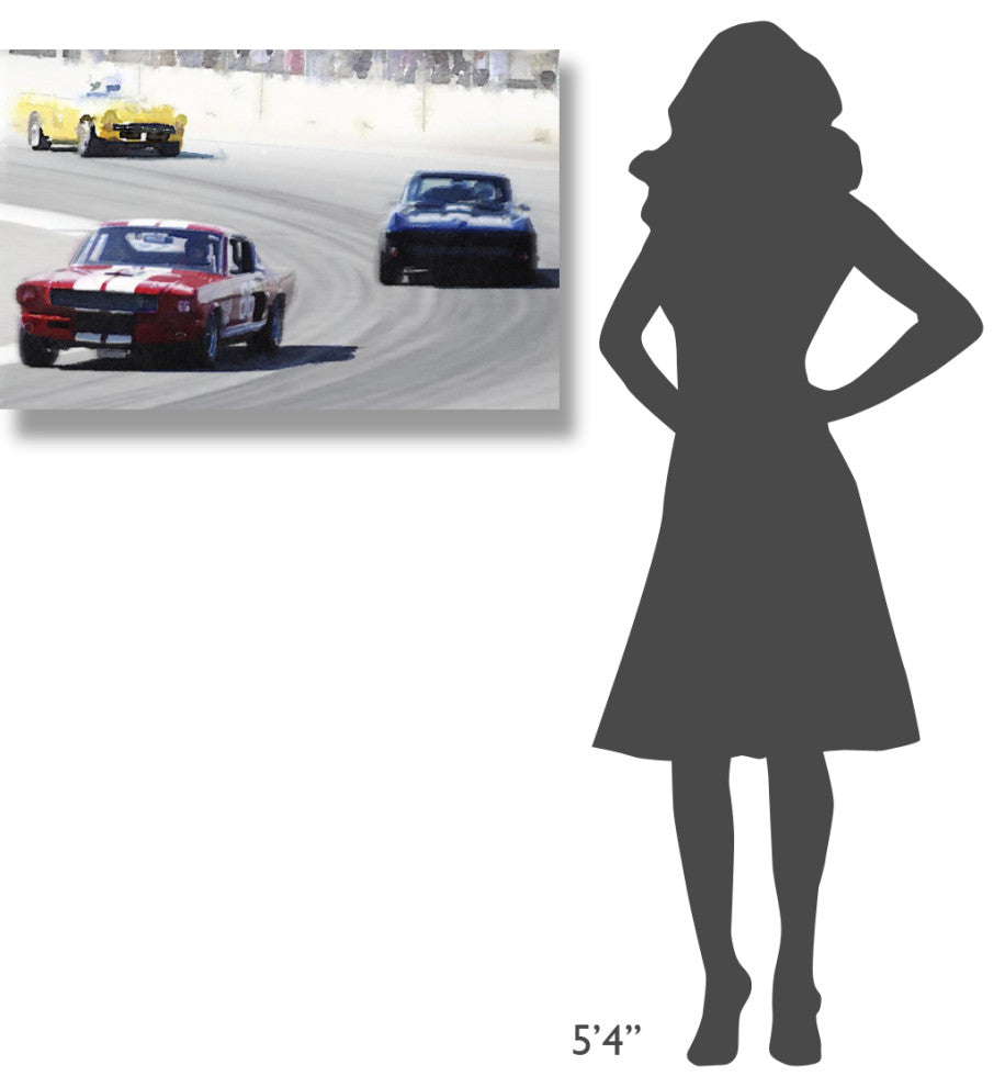 "Mustang and Corvette Racing Watercolor" Fine Art Print