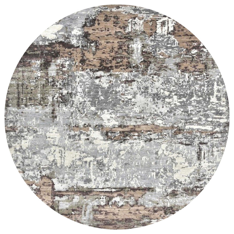Ahgly Company Indoor Round Mid-Century Modern Area Rugs, 8' Round