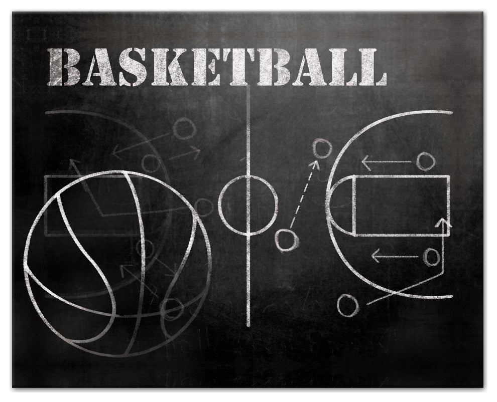 Basketball Plays 20x16 Canvas Wall Art