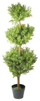 46.5" Potted 2-Tone Artificial Murraya Triple Ball Topiary Tree