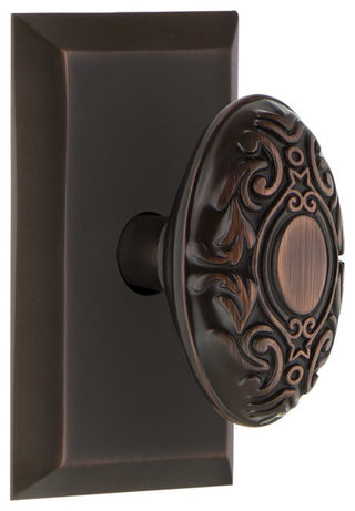 Studio Plate Privacy Victorian Door Knob, Timeless Bronze