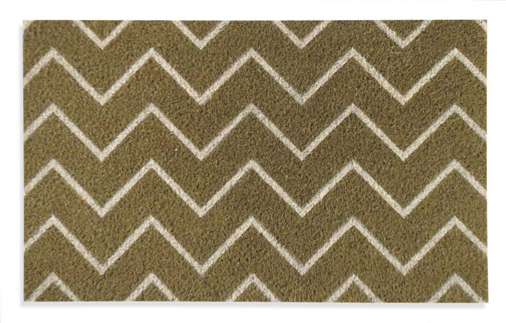 PVC Tufted Chevron Coir Doormat