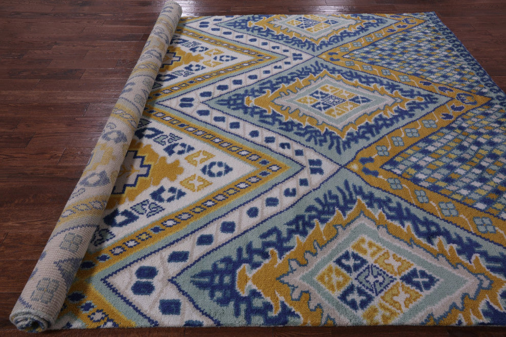 8' 1" X 9' 11" Moroccan Hand-Knotted Wool Rug Q9284
