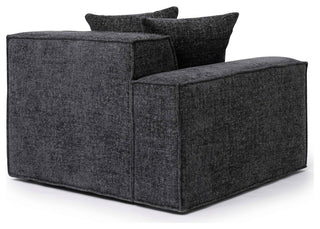 Mindy Chenille Basketweave Left Arm Facing Corner Chair, Charcoal