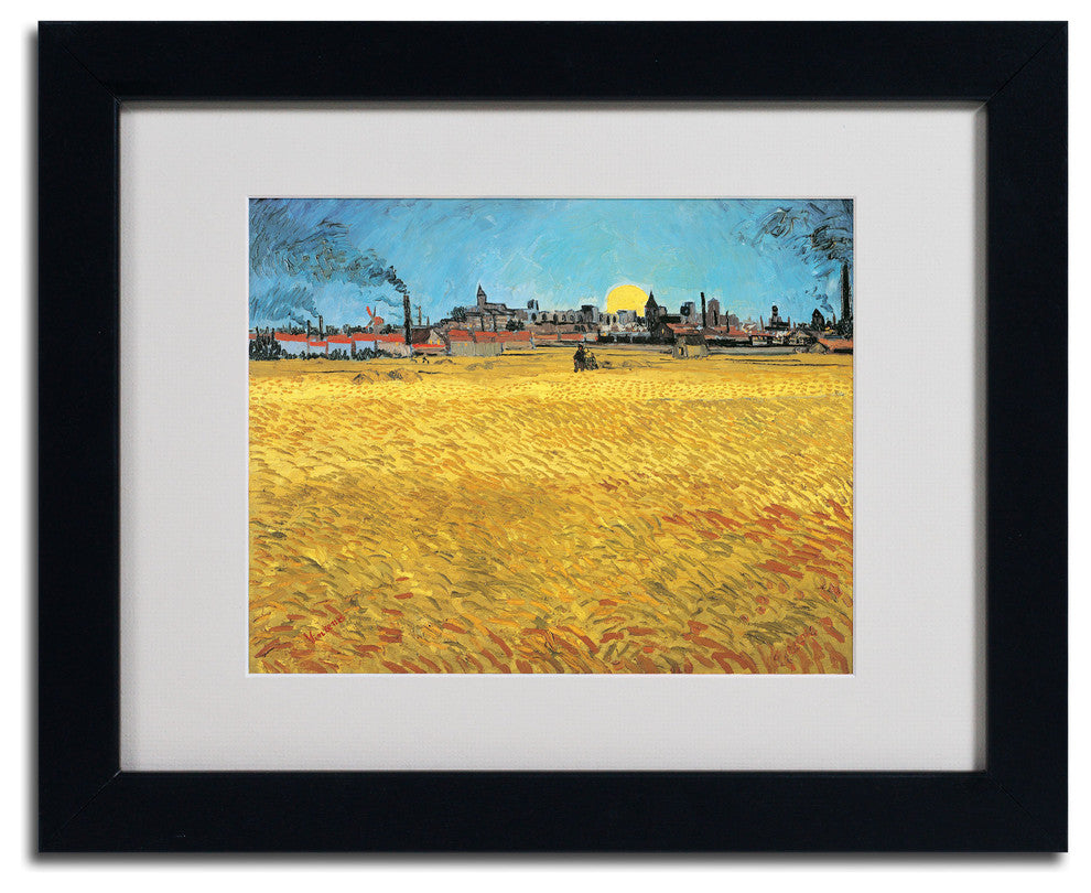 'Summer Evening, 1888' Matted Framed Canvas Art by Vincent van Gogh
