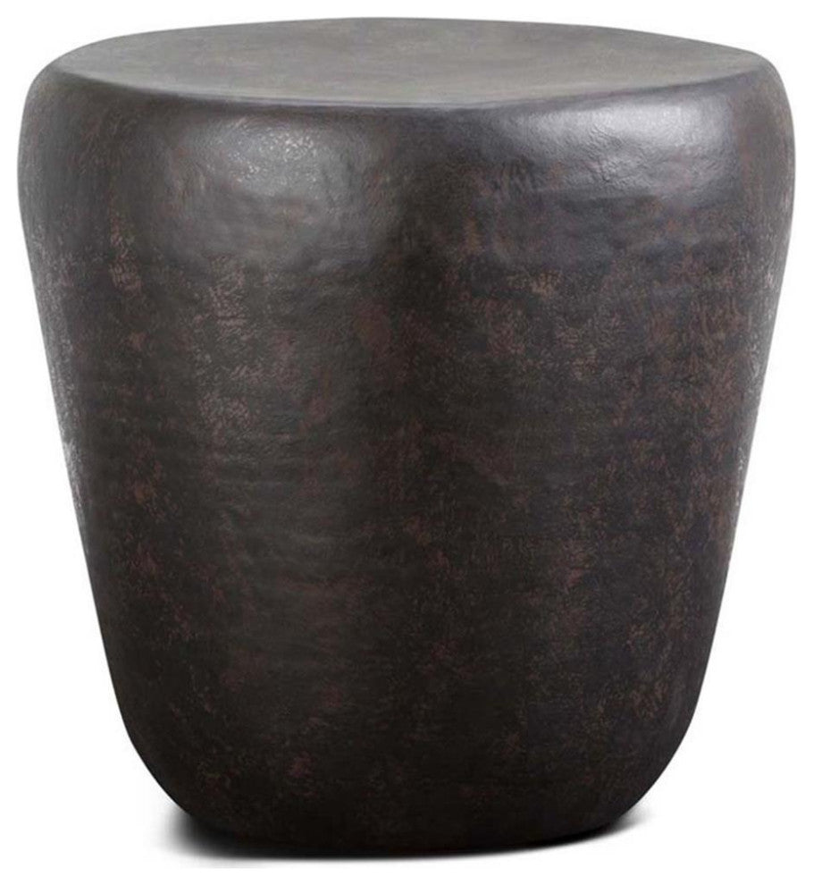 Pemberly Row 20" Industrial Metal Accent Side Table in Bronze