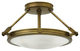 Hinkley Collier Medium Semi-Flush Mount, Heritage Brass