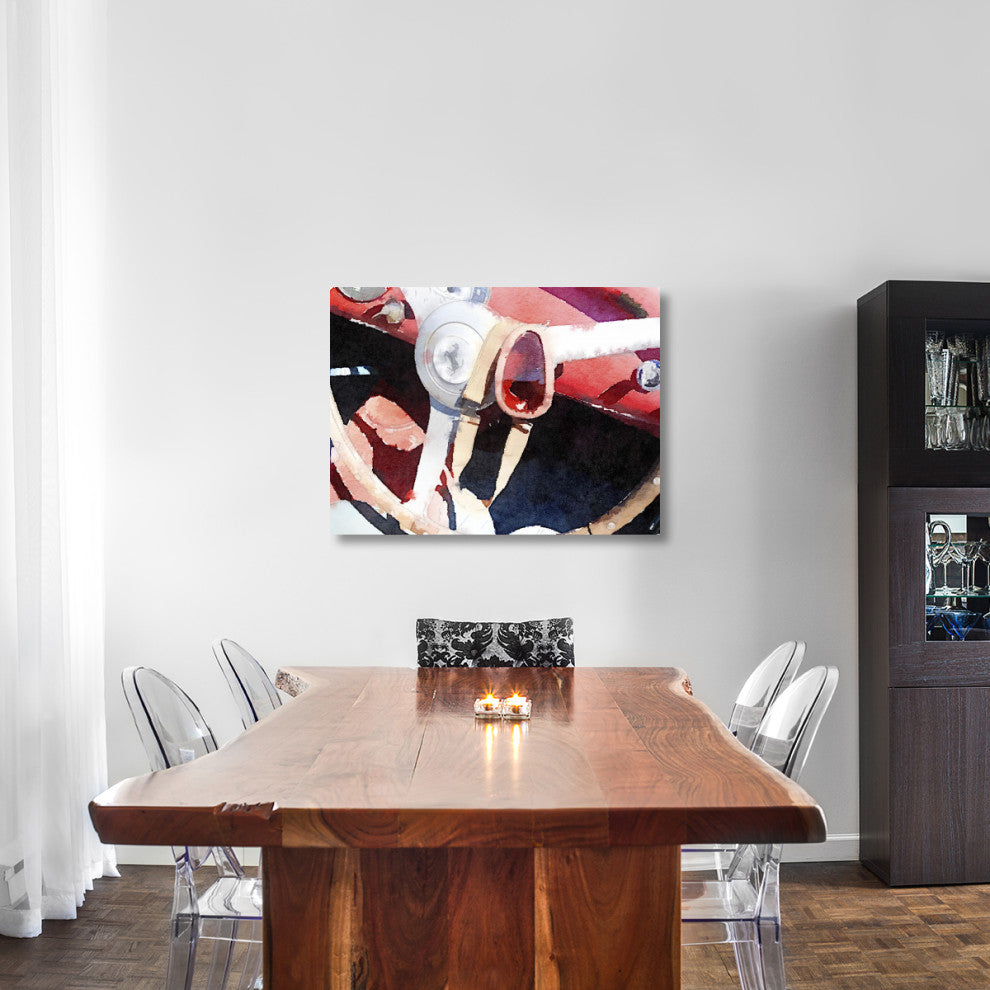 "Ferrari Steering Wheel Watercolor" Fine Art Print