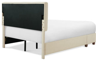 Finch Maxwell Storage Bed with Adjustable Height Headboard King Size Beige