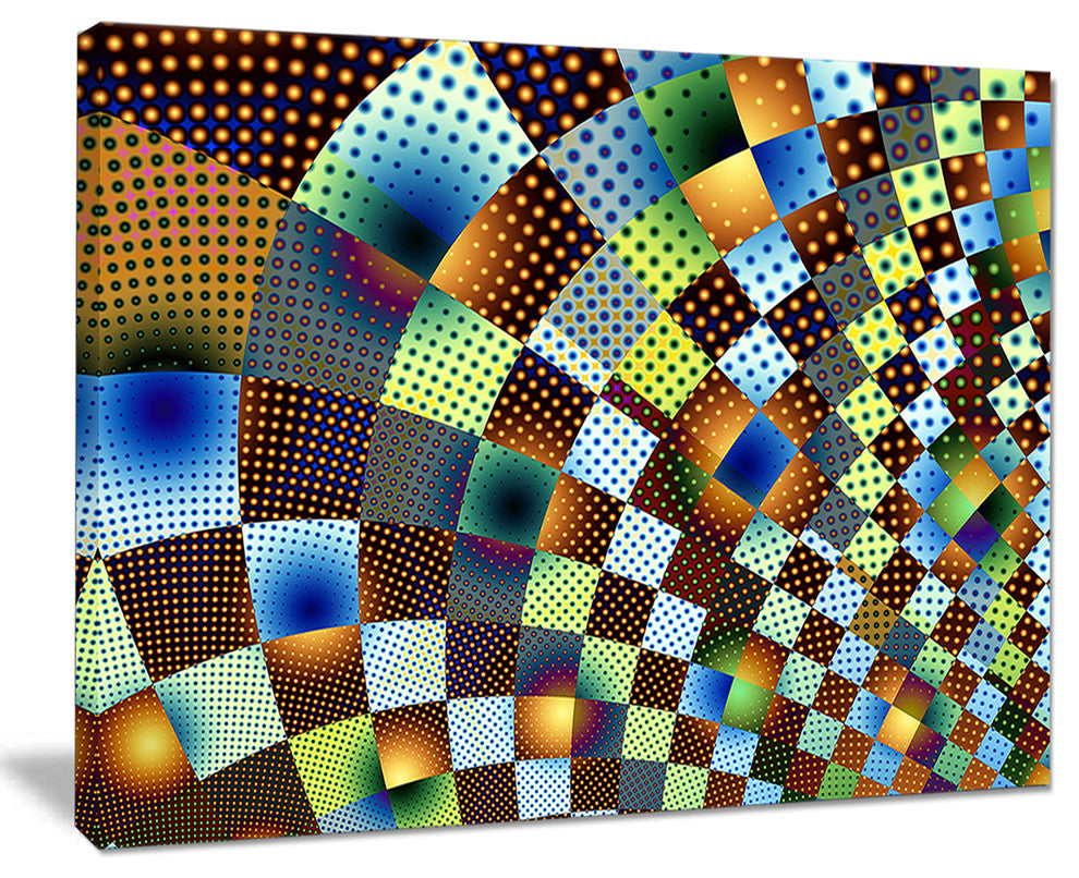 "Fractal Geometric Ornament" Design Abstract Art Canvas Print, 20"x12"