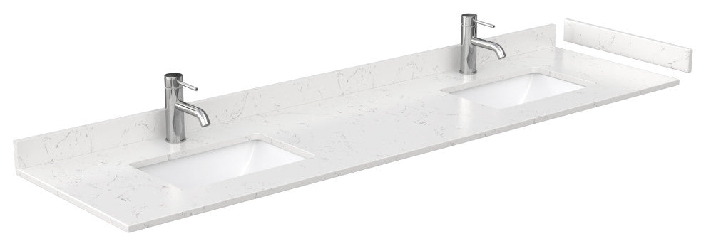 80"DBL Vanity Dark Gray, Carrara Cult. Marble Countertop, Sinks, 70"Mirror