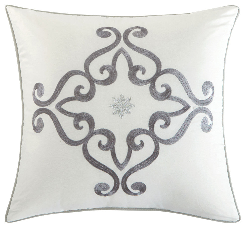 Fabiola 5-Piece Comforter Set, White, Queen