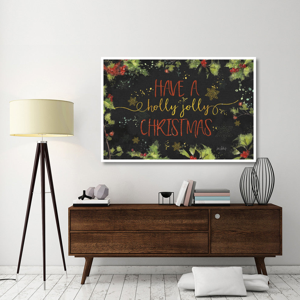 "Christmas Sentiments I Black" Digital Paper Print by Katie Pertiet, 62"x42"