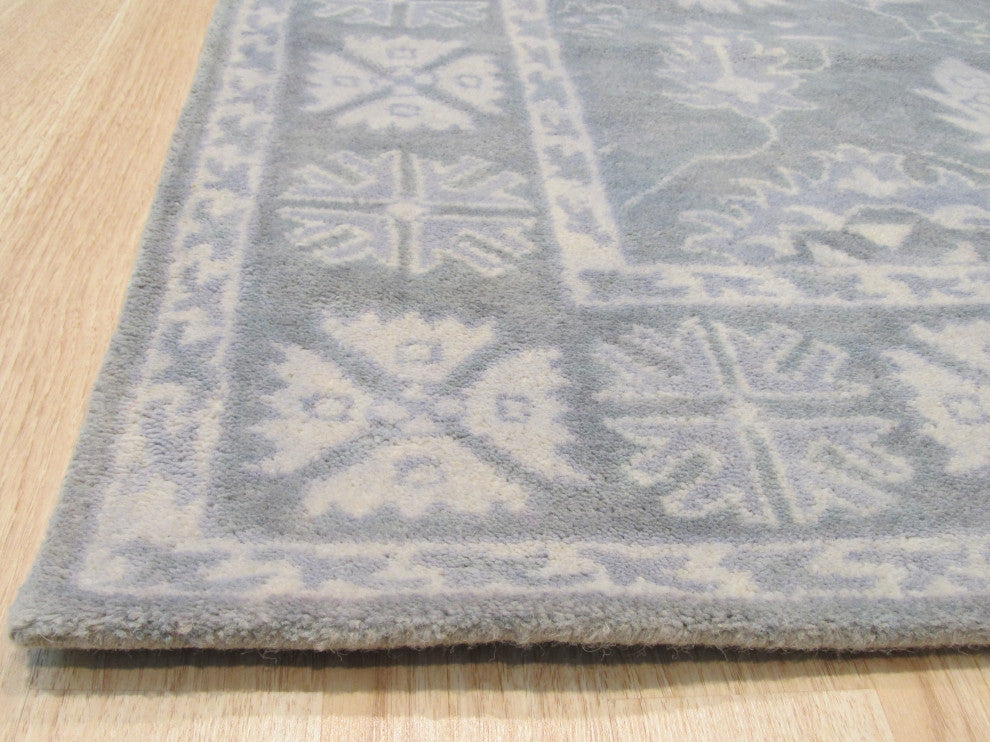 Gray Traditional Oriental Overdyed Area Rug