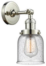 Small Bell 1-Light Sconce, Seedy Glass, Polished Nickel