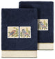 Linum Home Textiles 100% Turkish Cotton BELINDA 2PC Embellished Hand Towel Set