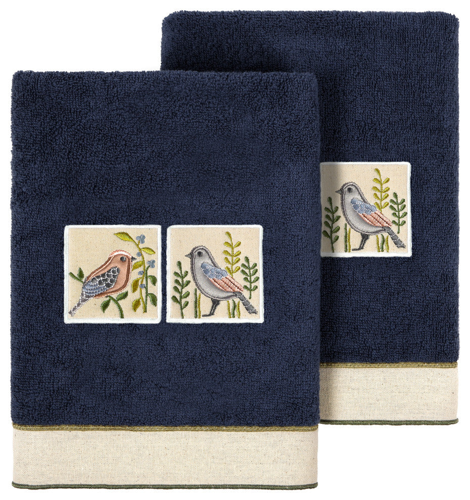 Linum Home Textiles 100% Turkish Cotton BELINDA 2PC Embellished Hand Towel Set