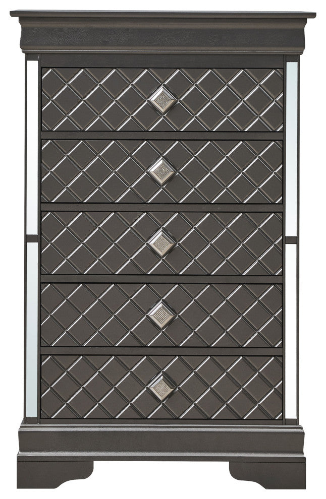 Verona 5-Drawer Chest, Charcoal